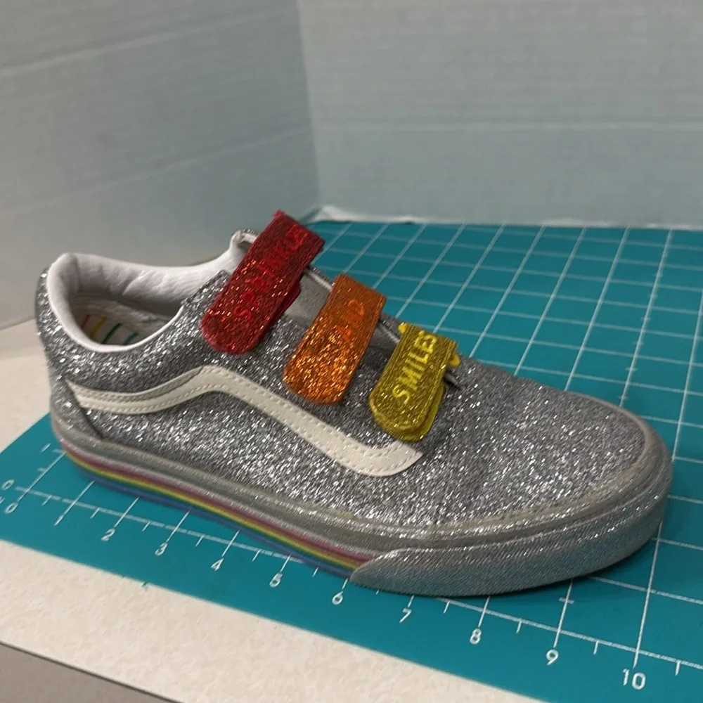 Vans x Flour Shop by Amirah Kassem  Rainbow Glitter Old Skool Skate Shoe 7.5 - Picture 16 of 16